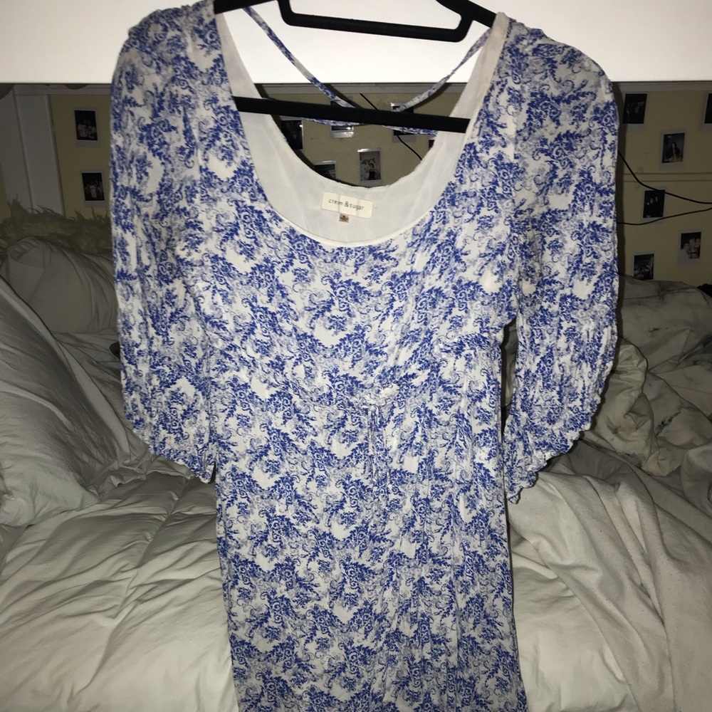 China Pattern Blue & White Summer Dress